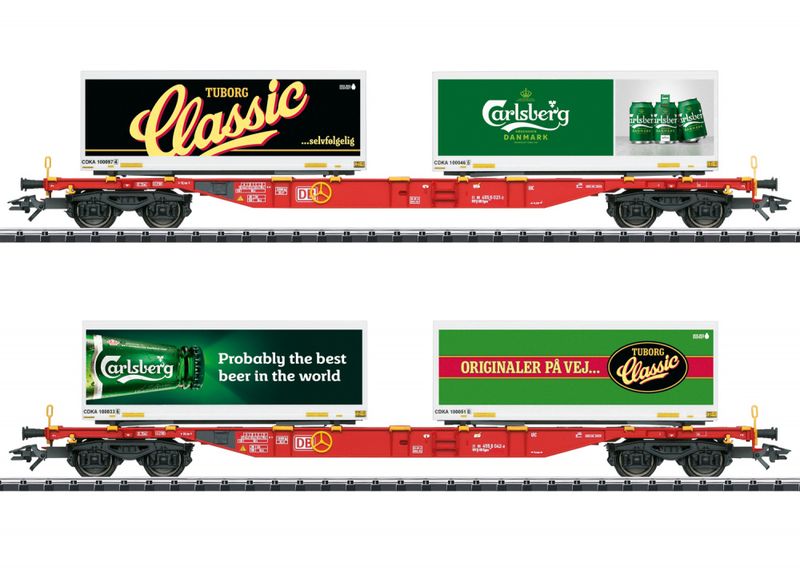 DB AG Sgns m/Tuborg og Carlsberg containere, 2 vogner